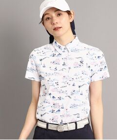 【UVカット／防透け】リゾートゴルフデザイン 半袖ポロシャツ