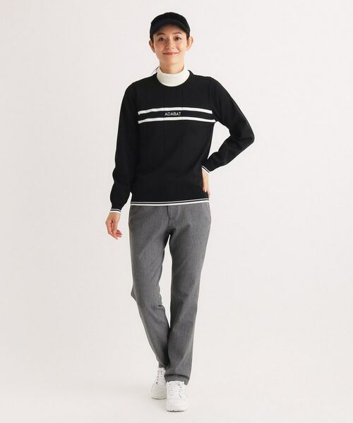 adabat / アダバット ニット・セーター | ラインロゴデザイン クルーネックセーター | 詳細10