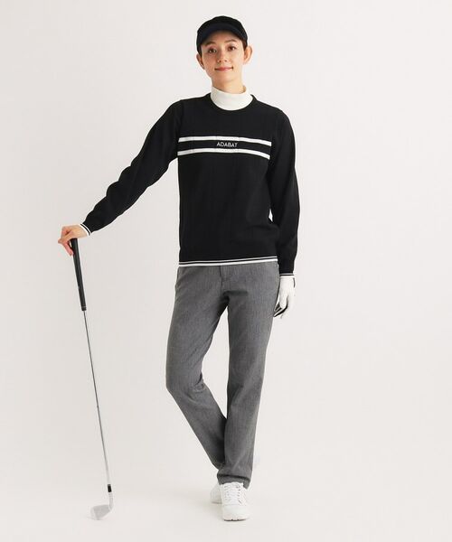adabat / アダバット ニット・セーター | ラインロゴデザイン クルーネックセーター | 詳細11