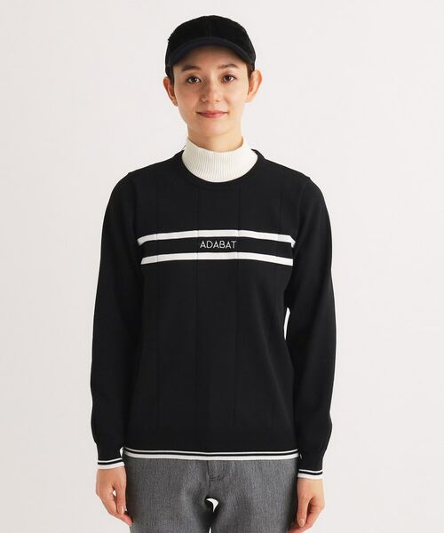 adabat / アダバット ニット・セーター | ラインロゴデザイン クルーネックセーター | 詳細13