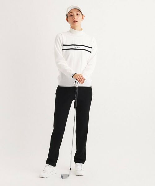adabat / アダバット ニット・セーター | ラインロゴデザイン クルーネックセーター | 詳細3