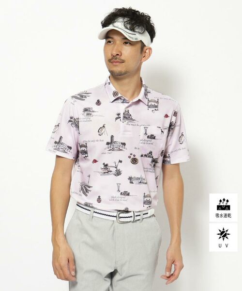 adabat/アダバット UVカット/吸水速乾/遮熱 モナコマップドライポロシャツ ピンク(171) 46(S) adabat/アダバット UVカット/吸水速乾/遮熱 モナコマップドライポロシャツ ピンク(171) 46(S)