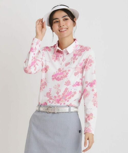 adabat / アダバット ポロシャツ | UVカット/吸水速乾 フラワープリント長袖ポロシャツ | 詳細17