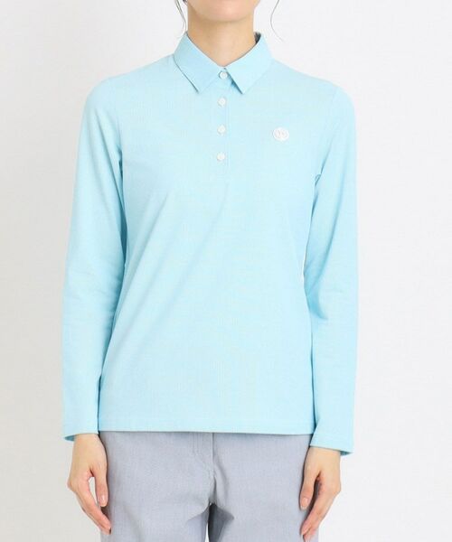 adabat / アダバット ポロシャツ | UVカット/吸水速乾 シャンブレーストレイプ 長袖ポロシャツ | 詳細10