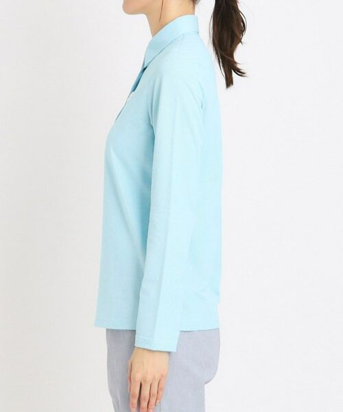 adabat / アダバット ポロシャツ | UVカット/吸水速乾 シャンブレーストレイプ 長袖ポロシャツ | 詳細11