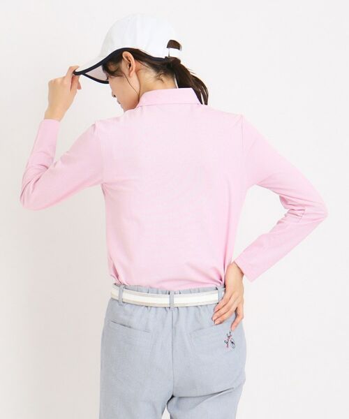 adabat / アダバット ポロシャツ | UVカット/吸水速乾 シャンブレーストレイプ 長袖ポロシャツ | 詳細2