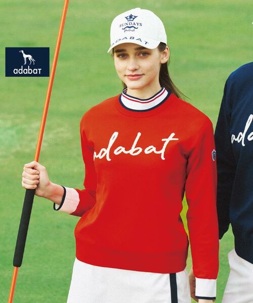 adabat/アダバット 【新レーベル ADABAT NAVY】アダバットサインロゴニット レッド(062) 42(LL) adabat/アダバット 【新レーベル ADABAT NAVY】アダバットサインロゴニット レッド(062) 42(LL)