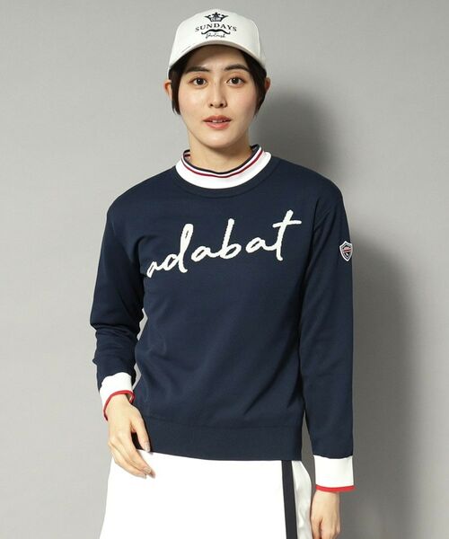adabat/アダバット 【新レーベル ADABAT NAVY】アダバットサインロゴニット ネイビー(094) 40(L) adabat/アダバット 【新レーベル ADABAT NAVY】アダバットサインロゴニット ネイビー(094) 40(L)