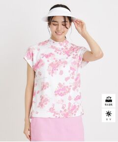 adabat / アダバット 小花柄デザイン ハーフジッププルオーバー 小花柄デザイン ハーフジッププルオーバー（カットソー
