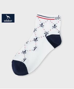 【新レーベル ADABAT NAVY】フルールドリスショートソックス