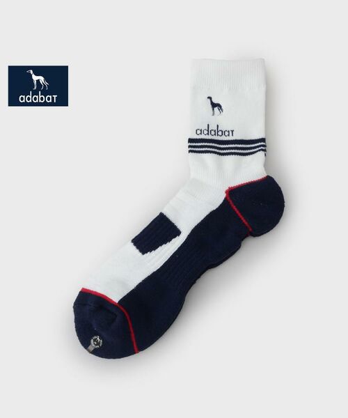 adabat/アダバット 【新レーベル ADABAT NAVY】足底パイル ロゴラインデザイン ショート丈ソックス ホワイト(001) 00 adabat/アダバット 【新レーベル ADABAT NAVY】足底パイル ロゴラインデザイン ショート丈ソックス ホワイト(001) 00