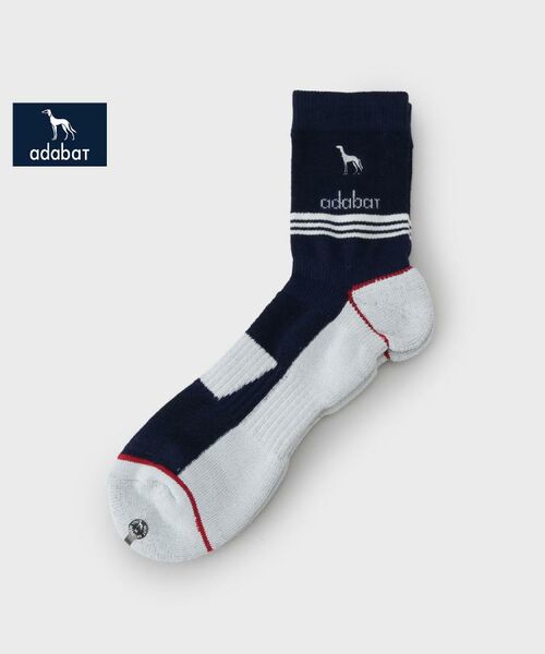 adabat/アダバット 【新レーベル ADABAT NAVY】足底パイル ロゴラインデザイン ショート丈ソックス ネイビー(094) 00 adabat/アダバット 【新レーベル ADABAT NAVY】足底パイル ロゴラインデザイン ショート丈ソックス ネイビー(094) 00