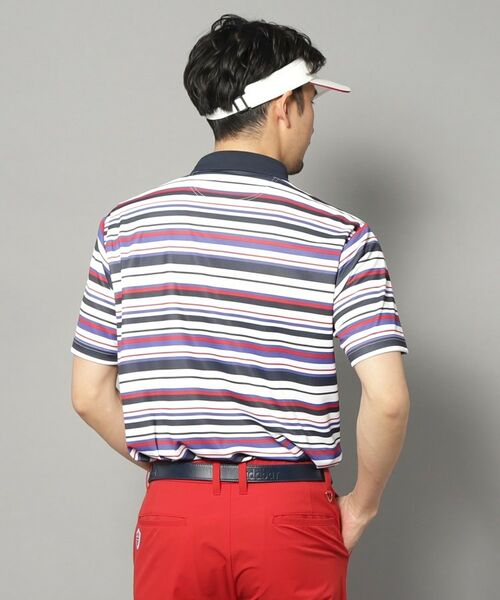 adabat / アダバット ポロシャツ | 【新レーベル ADABAT NAVY】吸水速乾/接触冷感 クールタッチマルチボーダーポロシャツ | 詳細1