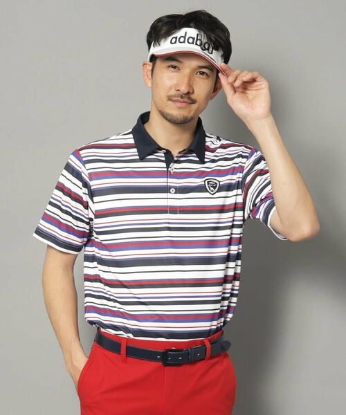 adabat / アダバット ポロシャツ | 【新レーベル ADABAT NAVY】吸水速乾/接触冷感 クールタッチマルチボーダーポロシャツ | 詳細16