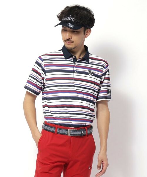 adabat / アダバット ポロシャツ | 【新レーベル ADABAT NAVY】吸水速乾/接触冷感 クールタッチマルチボーダーポロシャツ | 詳細3