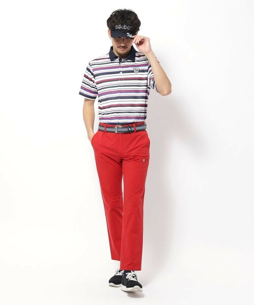 adabat / アダバット ポロシャツ | 【新レーベル ADABAT NAVY】吸水速乾/接触冷感 クールタッチマルチボーダーポロシャツ | 詳細4