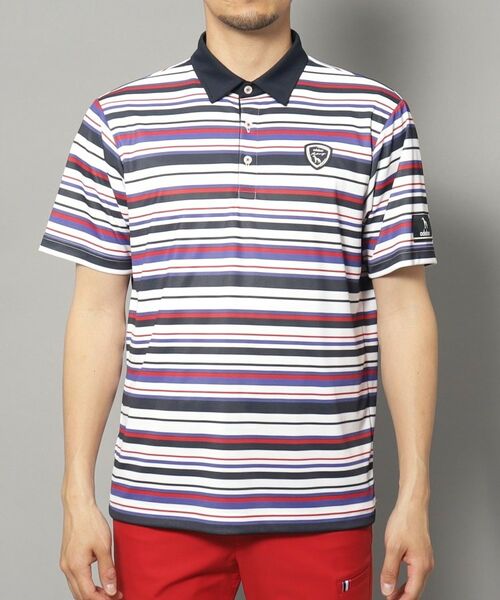 adabat / アダバット ポロシャツ | 【新レーベル ADABAT NAVY】吸水速乾/接触冷感 クールタッチマルチボーダーポロシャツ | 詳細9