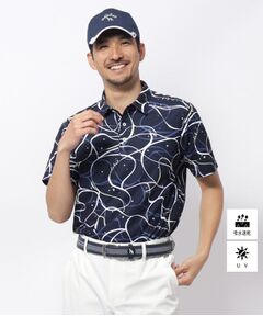 adabat / アダバット ポロシャツ | UVカット/吸水速乾 ドローイングプリントポロシャツ