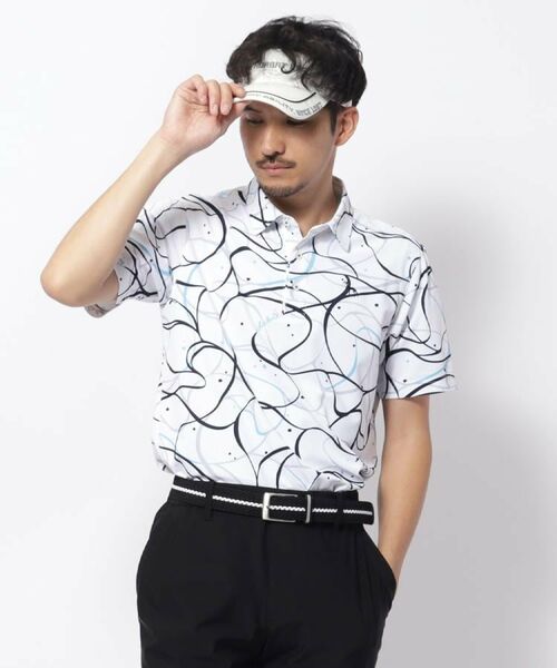 adabat / アダバット ポロシャツ | UVカット/吸水速乾 ドローイングプリントポロシャツ | 詳細1