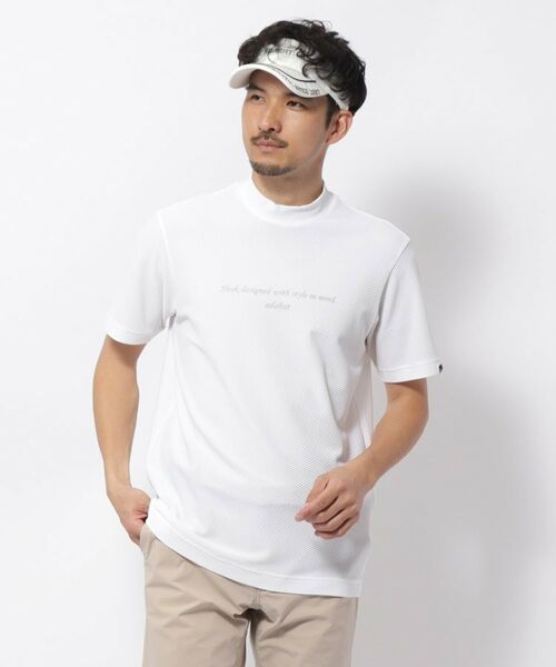 adabat/アダバット ドライワッフルモックネックT ホワイト(001) 46(S) adabat/アダバット ドライワッフルモックネックT ホワイト(001) 46(S)