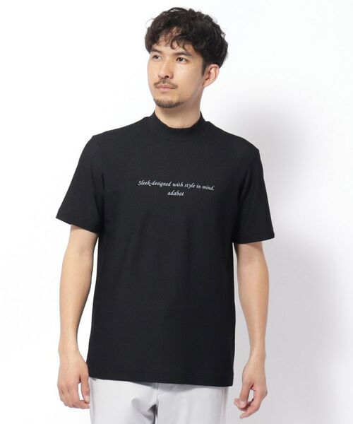 adabat/アダバット ドライワッフルモックネックT ブラック(019) 52(LL) adabat/アダバット ドライワッフルモックネックT ブラック(019) 52(LL)