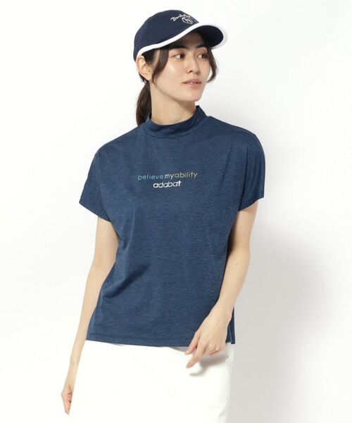 adabat/アダバット UVカット/吸水速乾 クールコアモックネックT ネイビー(094) 38(M) adabat/アダバット UVカット/吸水速乾 クールコアモックネックT ネイビー(094) 38(M)