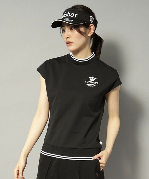 adabat/アダバット 【新レーベル ADABAT NAVY】UVカット/吸水速乾 ダブルラインモックネックT ブラック(019) 38(M) adabat/アダバット 【新レーベル ADABAT NAVY】UVカット/吸水速乾 ダブルラインモックネックT ブラック(019) 38(M)