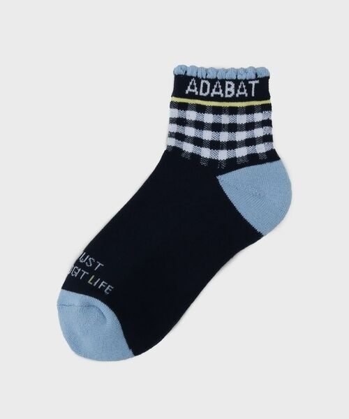adabat/アダバット チェックデザイン ショート丈ソックス ネイビー(094) 00(FREE) adabat/アダバット チェックデザイン ショート丈ソックス ネイビー(094) 00(FREE)
