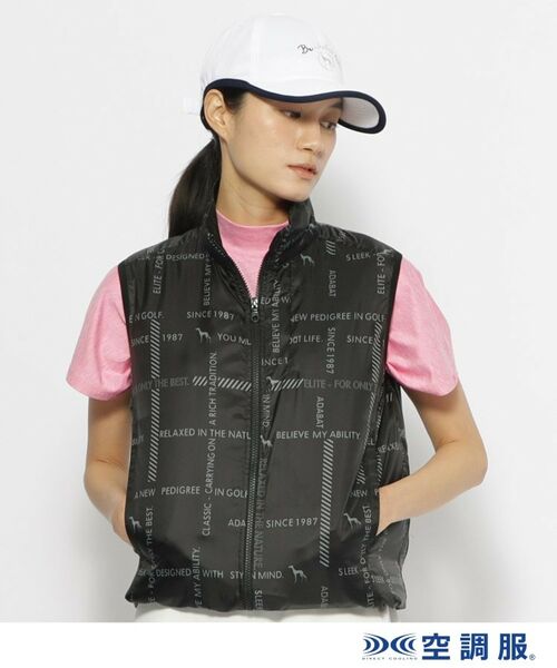 adabat/アダバット 【ファン別売り】「空調服(R)」ロゴチェックベスト ブラック(119) 38 adabat/アダバット 【ファン別売り】「空調服(R)」ロゴチェックベスト ブラック(119) 38