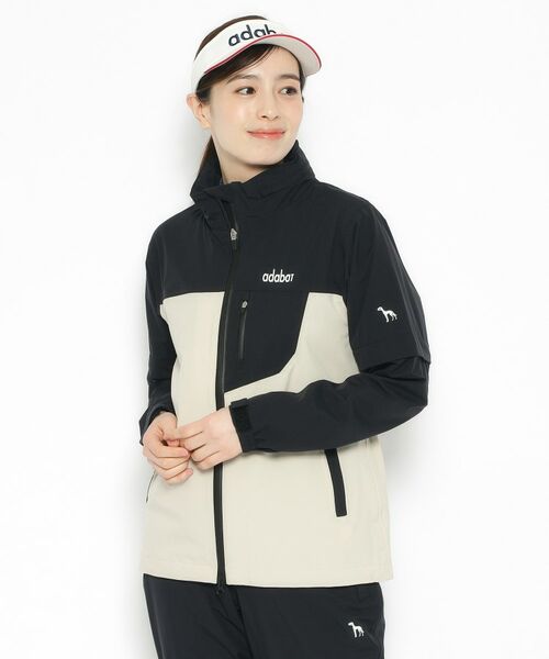 adabat / アダバット レザーブルゾン・ジャケット | 撥水加工 バイカラーレインブルゾン | 詳細1