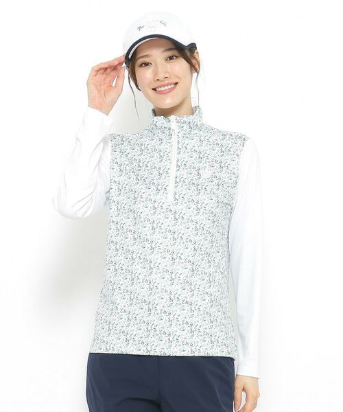 adabat/アダバット 小花柄デザイン ハーフジッププルオーバー グリーン(122) 40(L) adabat/アダバット 小花柄デザイン ハーフジッププルオーバー グリーン(122) 40(L)