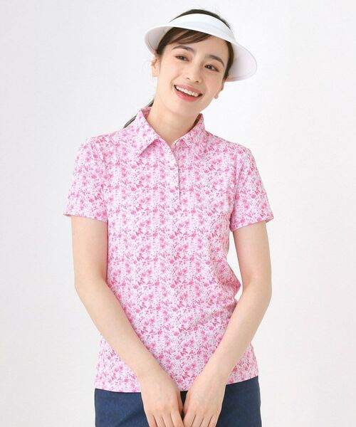 adabat / アダバット ポロシャツ | フローラルプリントポロシャツ（ライトピンク(170)）