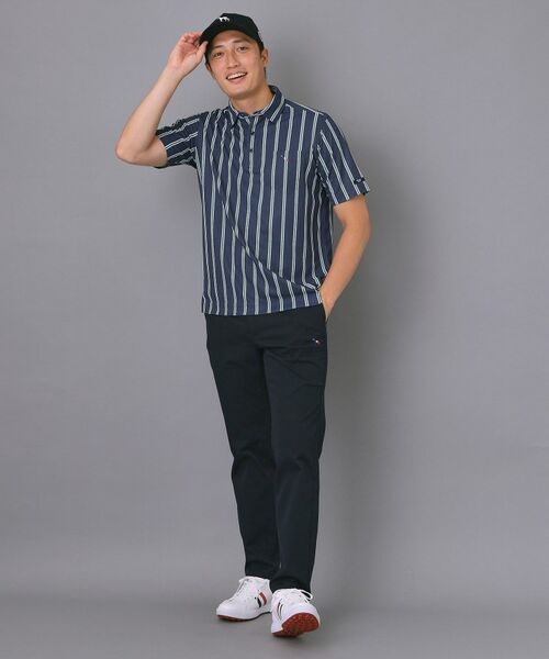 adabat / アダバット ポロシャツ | 【新レーベル ADABAT NAVY】吸水速乾/UVカット ワインシャンブレーストライプポロシャツ | 詳細10