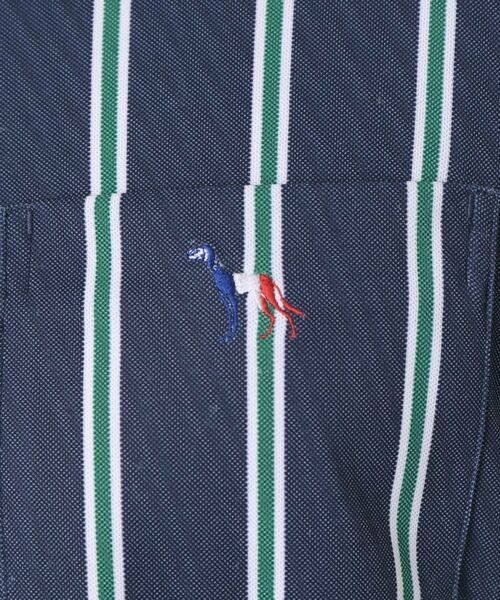 adabat / アダバット ポロシャツ | 【新レーベル ADABAT NAVY】吸水速乾/UVカット ワインシャンブレーストライプポロシャツ | 詳細12