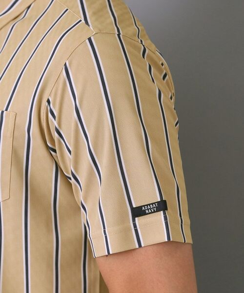 adabat / アダバット ポロシャツ | 【新レーベル ADABAT NAVY】吸水速乾/UVカット ワインシャンブレーストライプポロシャツ | 詳細20