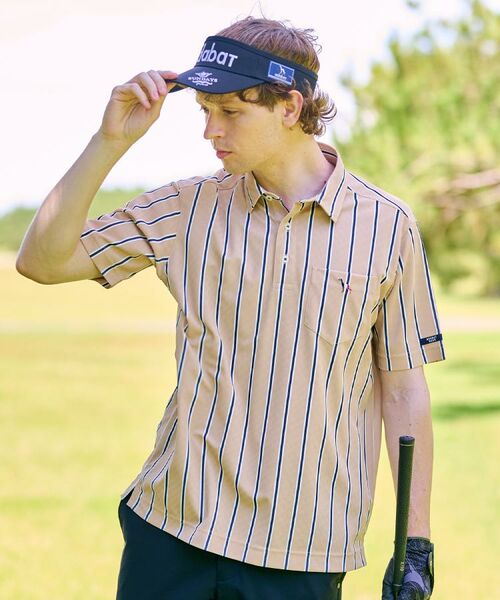 adabat / アダバット ポロシャツ | 【新レーベル ADABAT NAVY】吸水速乾/UVカット ワインシャンブレーストライプポロシャツ | 詳細5
