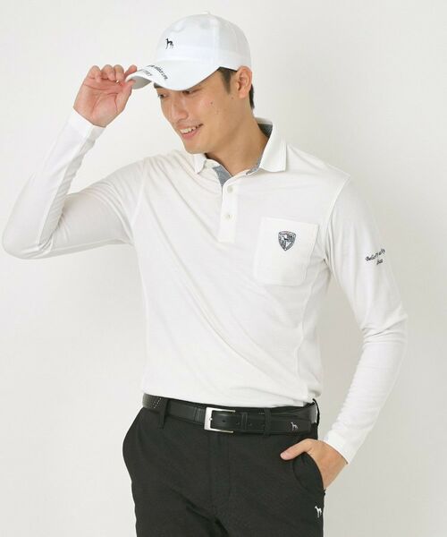 adabat / アダバット ポロシャツ | 【吸湿発熱】小紋ジャカード長袖ポロシャツ | 詳細1