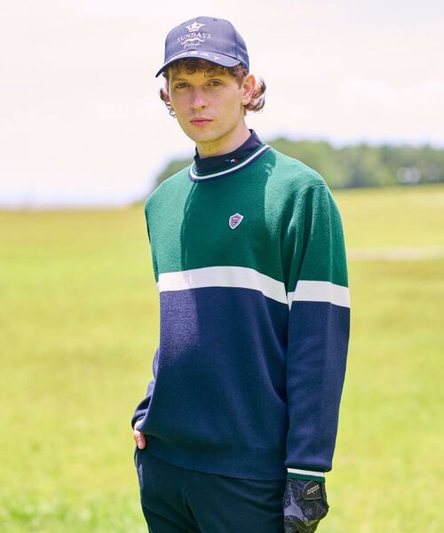 adabat / アダバット ニット・セーター | 【新レーベル ADABAT NAVY】トリコロールクルーニット | 詳細1