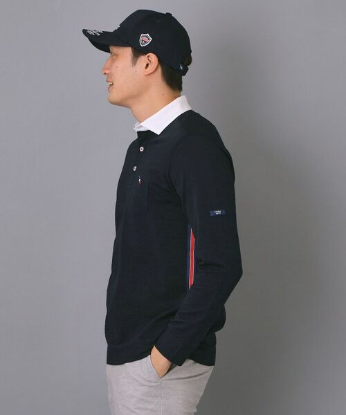 adabat / アダバット ポロシャツ | 【新レーベル ADABAT NAVY】吸水速乾 サッカーストライプ長袖ポロシャツ | 詳細10