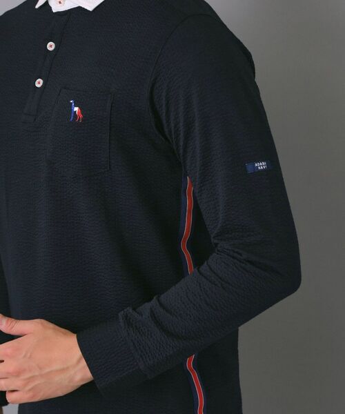 adabat / アダバット ポロシャツ | 【新レーベル ADABAT NAVY】吸水速乾 サッカーストライプ長袖ポロシャツ | 詳細19