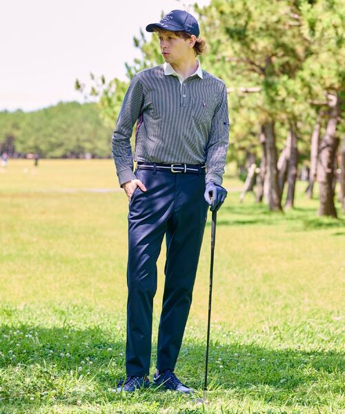 adabat / アダバット ポロシャツ | 【新レーベル ADABAT NAVY】吸水速乾 サッカーストライプ長袖ポロシャツ | 詳細3
