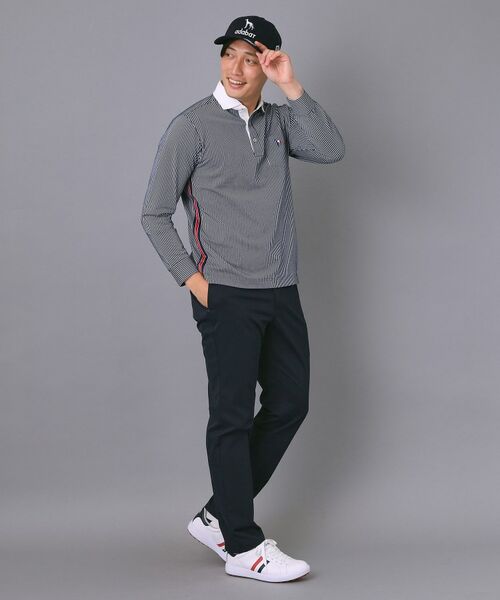 adabat / アダバット ポロシャツ | 【新レーベル ADABAT NAVY】吸水速乾 サッカーストライプ長袖ポロシャツ | 詳細6