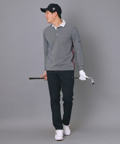 adabat / アダバット ポロシャツ | 【新レーベル ADABAT NAVY】吸水速乾 サッカーストライプ長袖ポロシャツ | 詳細7
