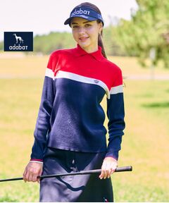 adabat / アダバット ニット・セーター | 【ADABAT NAVY】トリコロールスプリットカラーニット