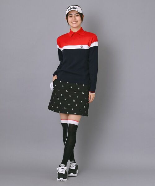adabat / アダバット ニット・セーター | 【ADABAT NAVY】トリコロールスプリットカラーニット | 詳細10