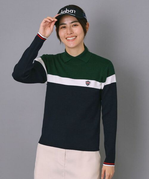 adabat / アダバット ニット・セーター | 【ADABAT NAVY】トリコロールスプリットカラーニット | 詳細23