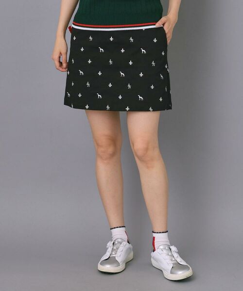 adabat / アダバット ミニ・ひざ丈スカート | 【ADABAT NAVY】エンブロイダリーモノグラムスカート | 詳細14
