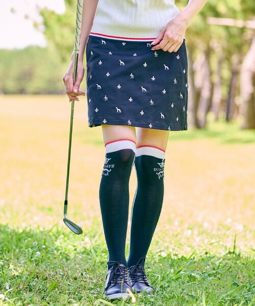 adabat / アダバット ミニ・ひざ丈スカート | 【ADABAT NAVY】エンブロイダリーモノグラムスカート | 詳細4