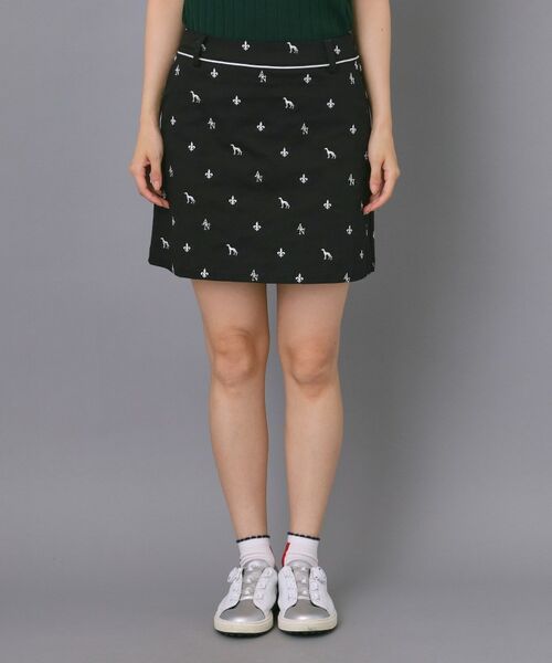 adabat / アダバット ミニ・ひざ丈スカート | 【ADABAT NAVY】エンブロイダリーモノグラムスカート | 詳細6