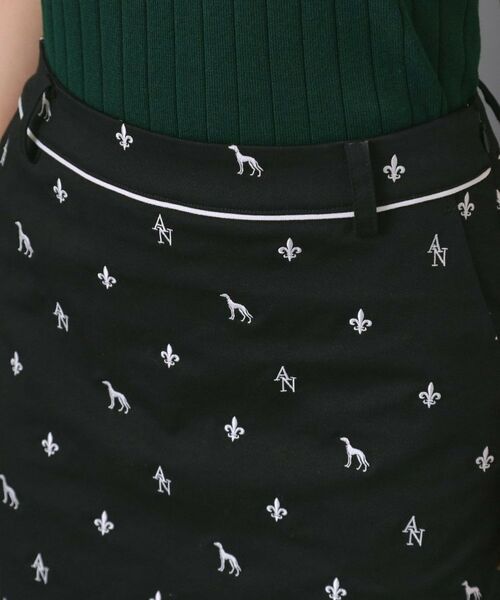 adabat / アダバット ミニ・ひざ丈スカート | 【ADABAT NAVY】エンブロイダリーモノグラムスカート | 詳細9